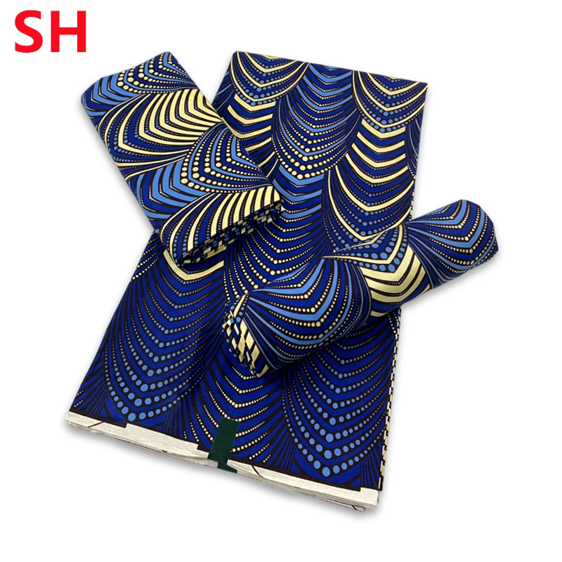 

2024 New Nigerian African Wax Fabrics Cotton Print Wrap Batik Ankara High Quality Original Veritable Super Golden Material Y4