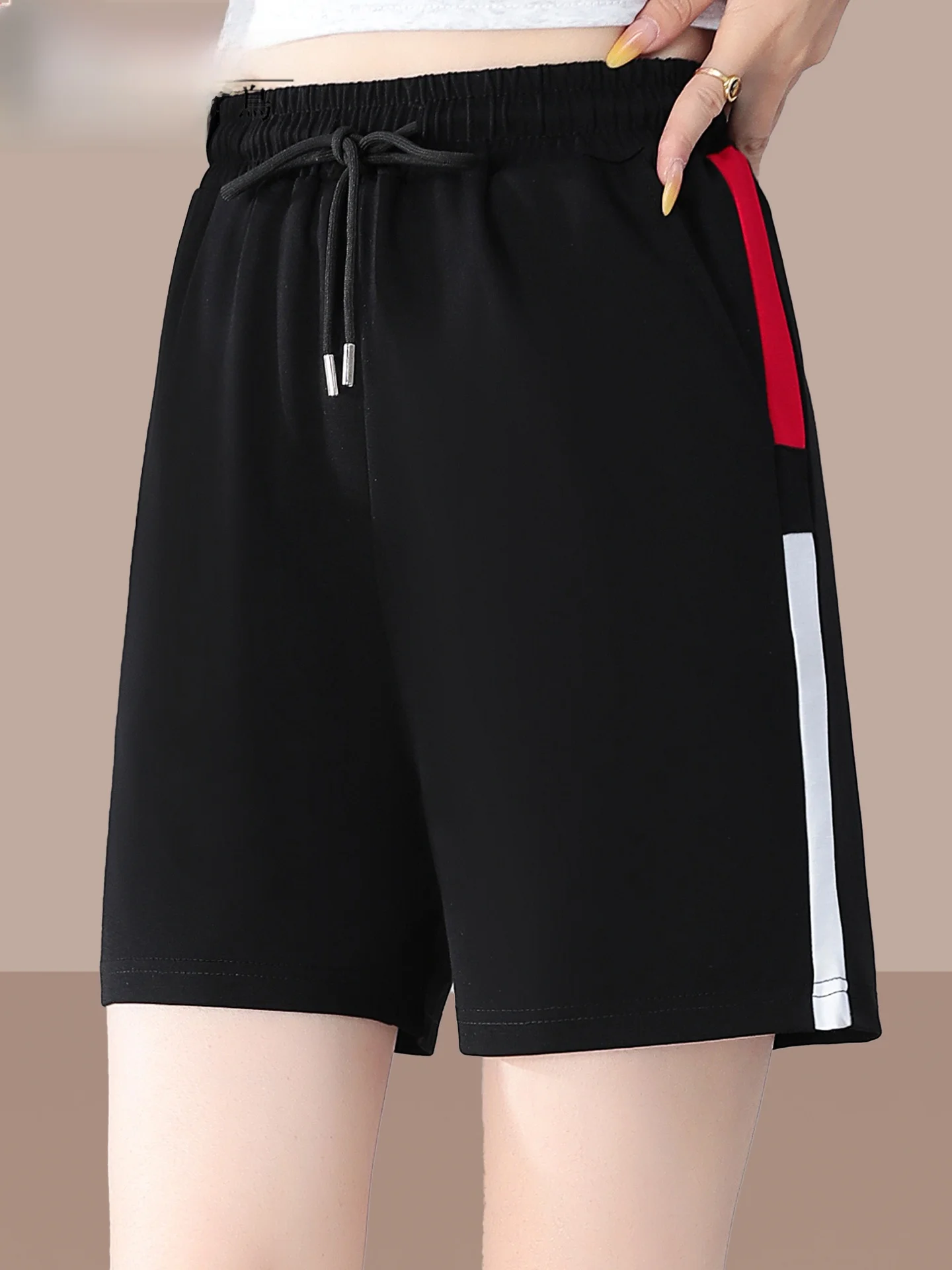 

Ice Silk ort Pants Women's Summer Thin Five-Point Casual Sports Qui Dry High Waist Straight Leg Pants Commute Sle