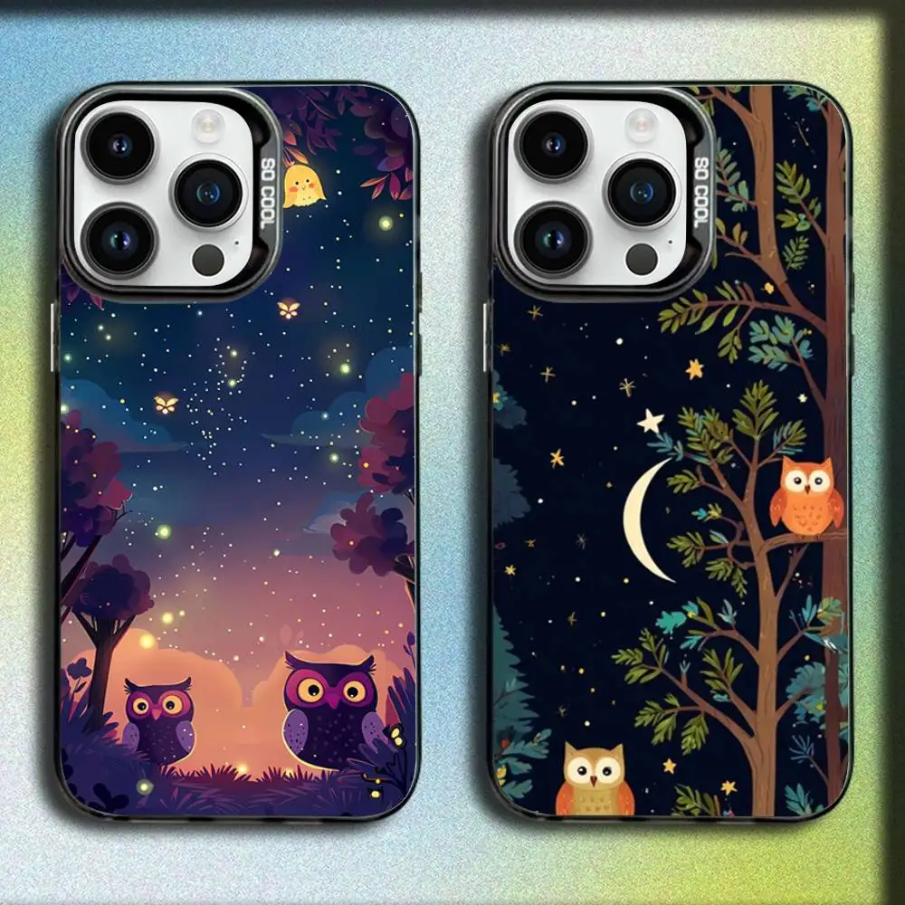 

Owl Art Aesthetics Phone Case For iPhone 17,16,15,14,13,12,11,Pro,Max,Plus,E,SE4,Air,Mini Black IMD Box