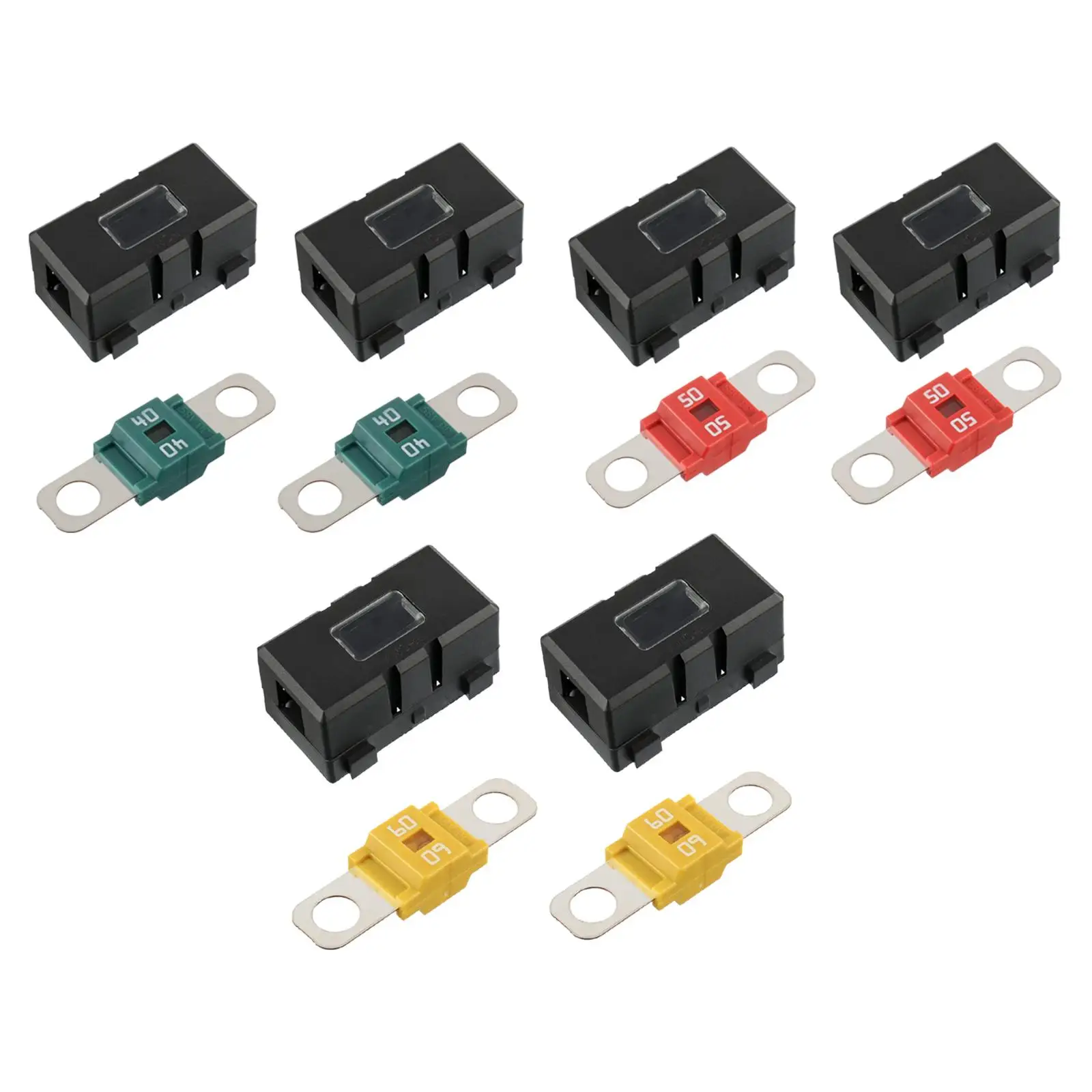 car Fuse Holder 200A Max Circuit Protection 58V DC Nylon PA66 for Fuses Construction Vehicles cars Caravans