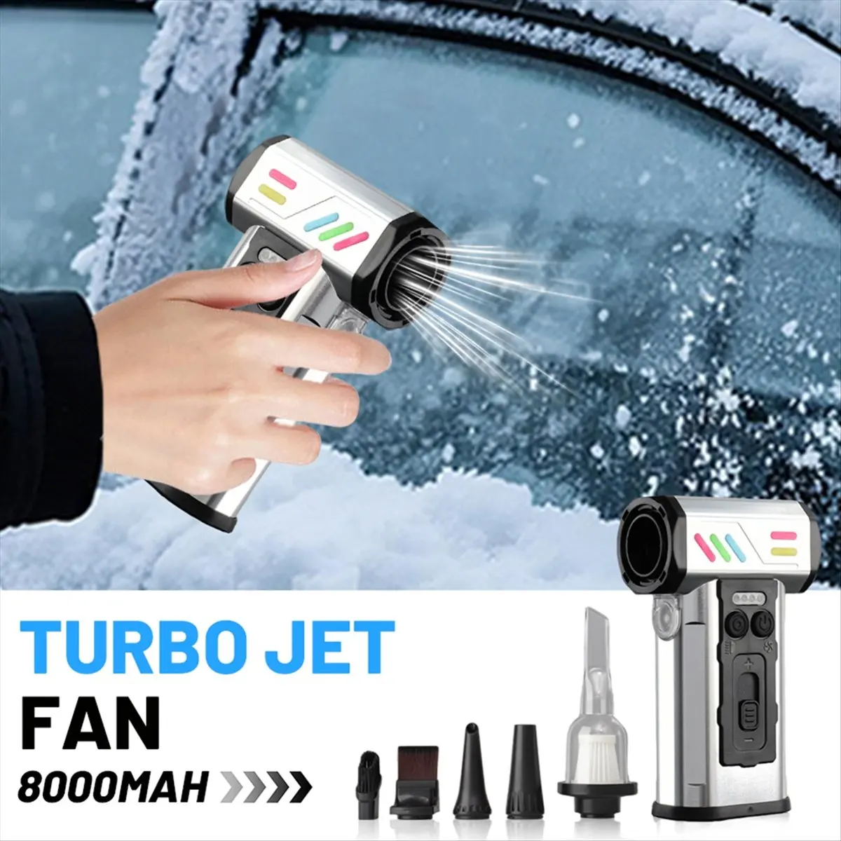 Reliable- 300000RPM Turbofan High Power Jet Fan Brushless Motor Variable Speed Dust Blower Cleaning Tool Grey