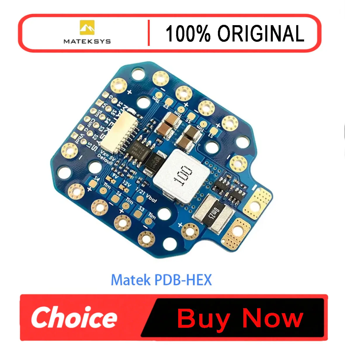 MATEK PDB-HEX 2-12S 5A 5V/9V/12V BEC Power Distribution Board PDB Outputs High Precision Current Sense for FPV Racing Drone