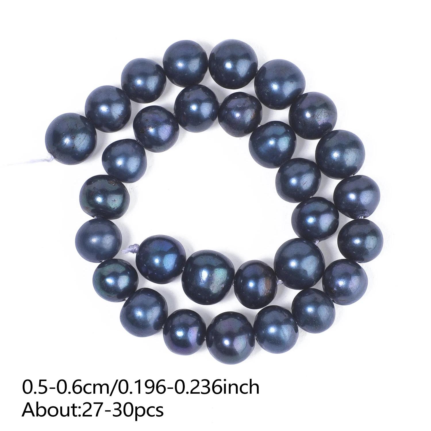 5-6mm Black Pearl Beads Strand Drilled Loose Spacer For DIY Handmade Jewelry Making Bracelet Necklace Findings 7.5 Inch