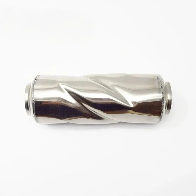 Universal SS304 Vortex Spiral Exhaust Middle Pipe Cyclone Type Performance Tuning Resonator Sound Upgrade Modification Parts