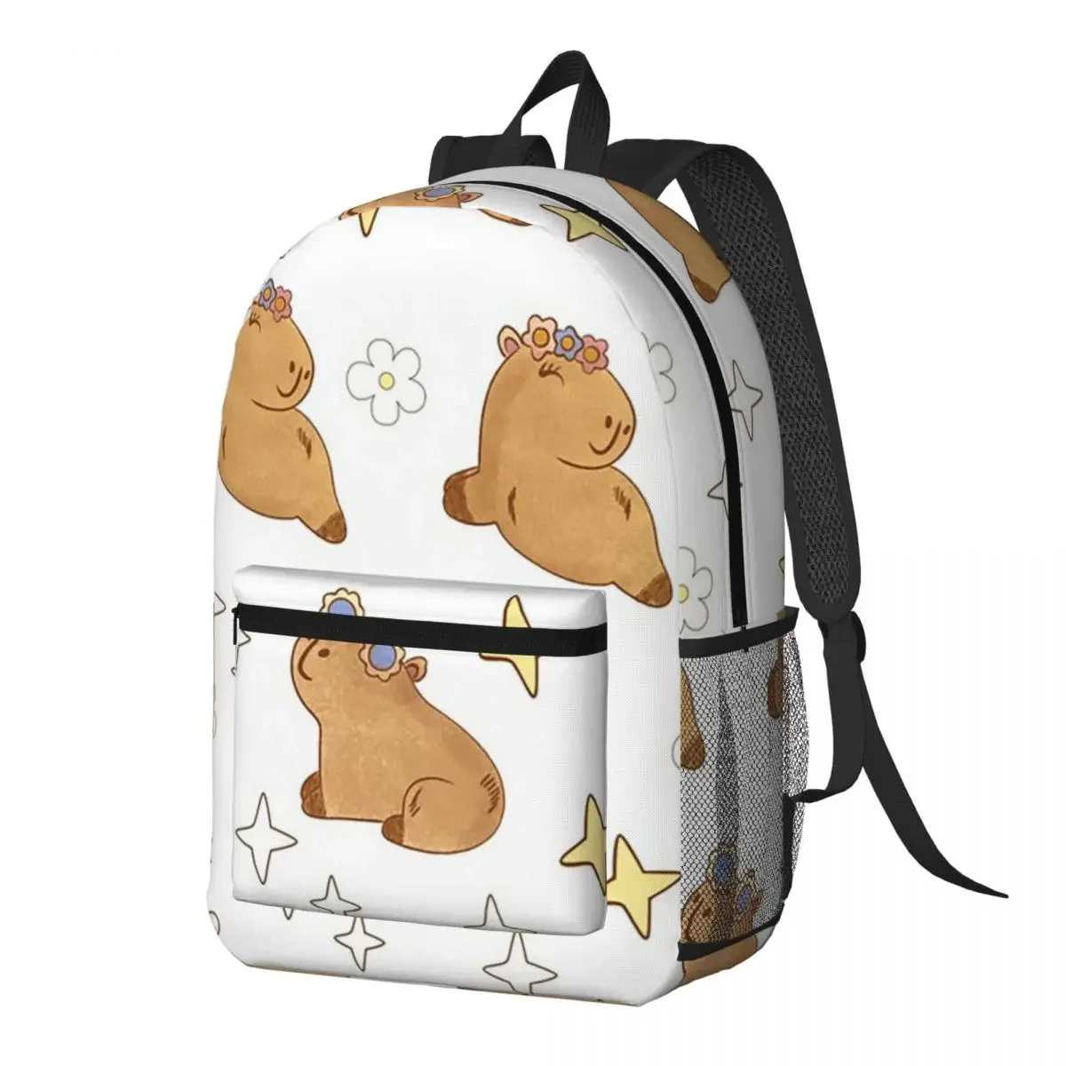 Capybara And Stars Starry Night Backpack Daypack Large Capacity Boys Girls BookBag School Bag Shoulder Bags for Men Women