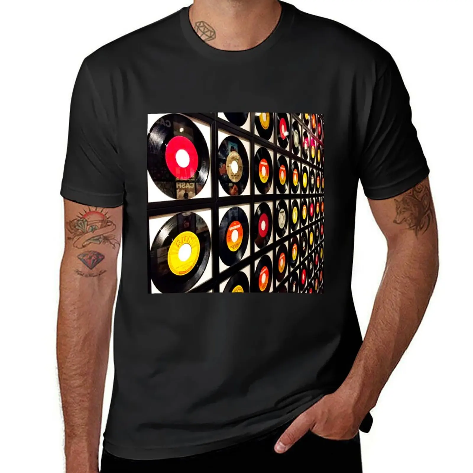 

Assorted vinyl record pattern T-Shirt graphics Blouse t shirts for men pack