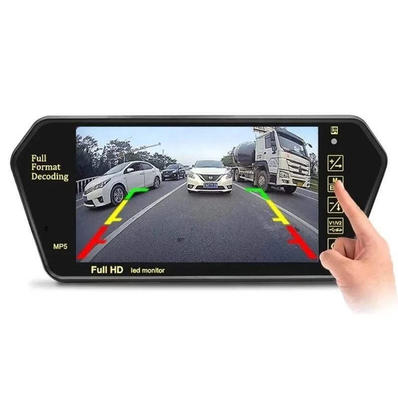 7 Inch Car Screen Full HD Mirror Parking FM Video Player BT Automatic Display with Clip  USB Monitor