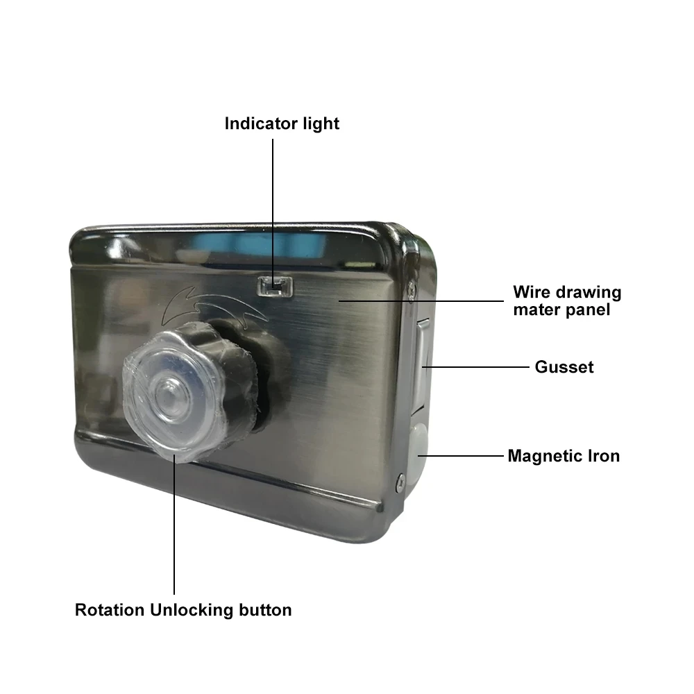 AnjielaSmart 12V Kunci Pintu Elektronik Sistem Kontrol Akses Headlock Tunggal Pintar Bekerja untuk Rumah Video Pintu Sistem Interkom