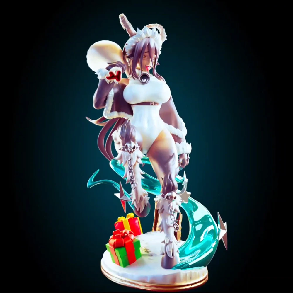 1:24 Christmas Krampus Monster Girl NSFW 3d Print Resin Toy Kit Gk Unpainted Figurine  Diy Unassembled Statue Figures Model Toys