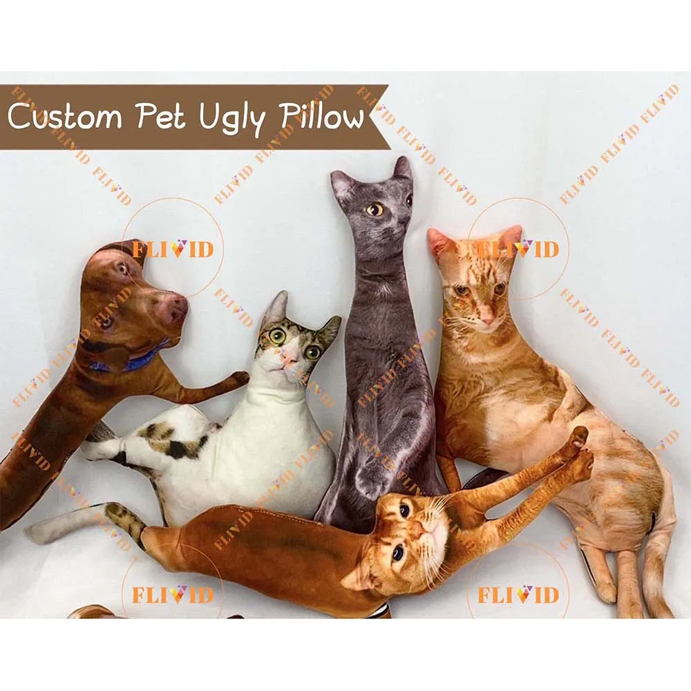 

Custom Pet 3D Shape Pillow,Hot Ugly Cat/Dog Zany Pillow,Personalized Pet Pillow from Photo,Pet Loss Memorial Gift,Pet Lover Gift