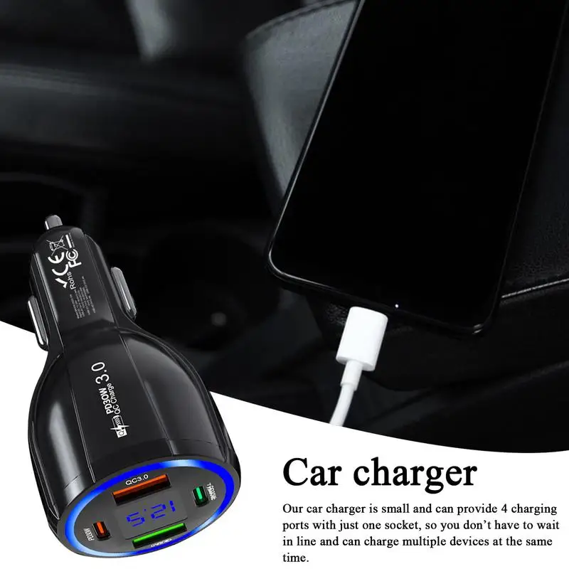 Portable Car Charger Fast Charging USB Car Charger Adapter Portable Car Charger Adapter Car Accessories For Travel Daily Life