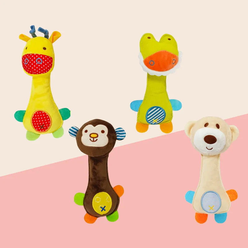 

Cartoon Animal Hand Bell Rattle Soft Rattle Toy Baby Rattle Mobiles Baby Toys Cute Plush Bebe Toys 0-12 Months