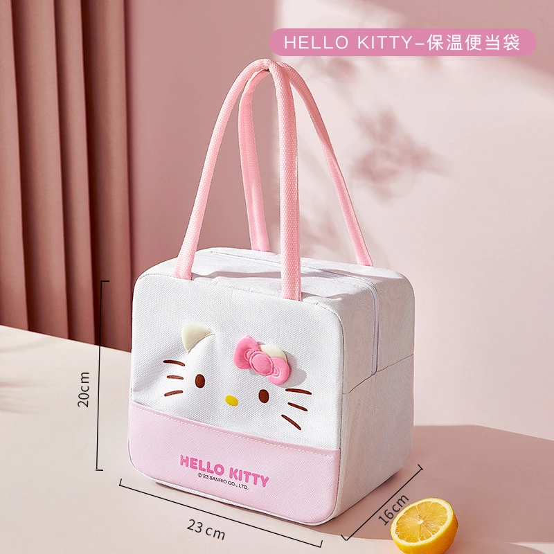 Sanrio autumn and winter Hello Kitty cute student portable lunch box bag big-eared dog cartoon thermal insulation bento bag