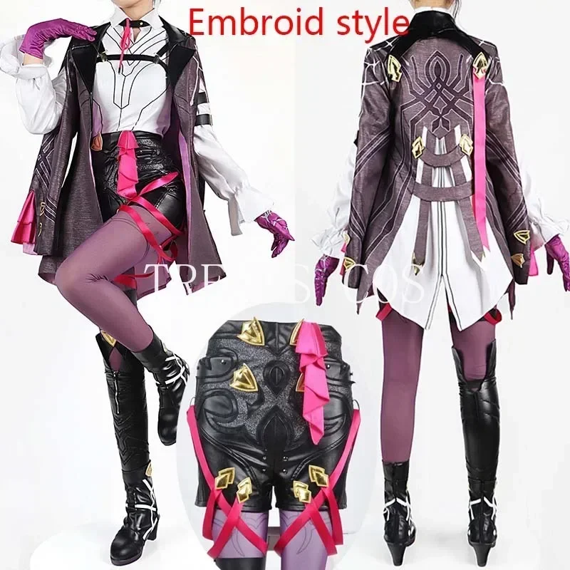 Game Rail Kafka Cosplay Costume Game Uniform Halloween Girl Embroidery Kafka Outfits Stockings for Comic Con