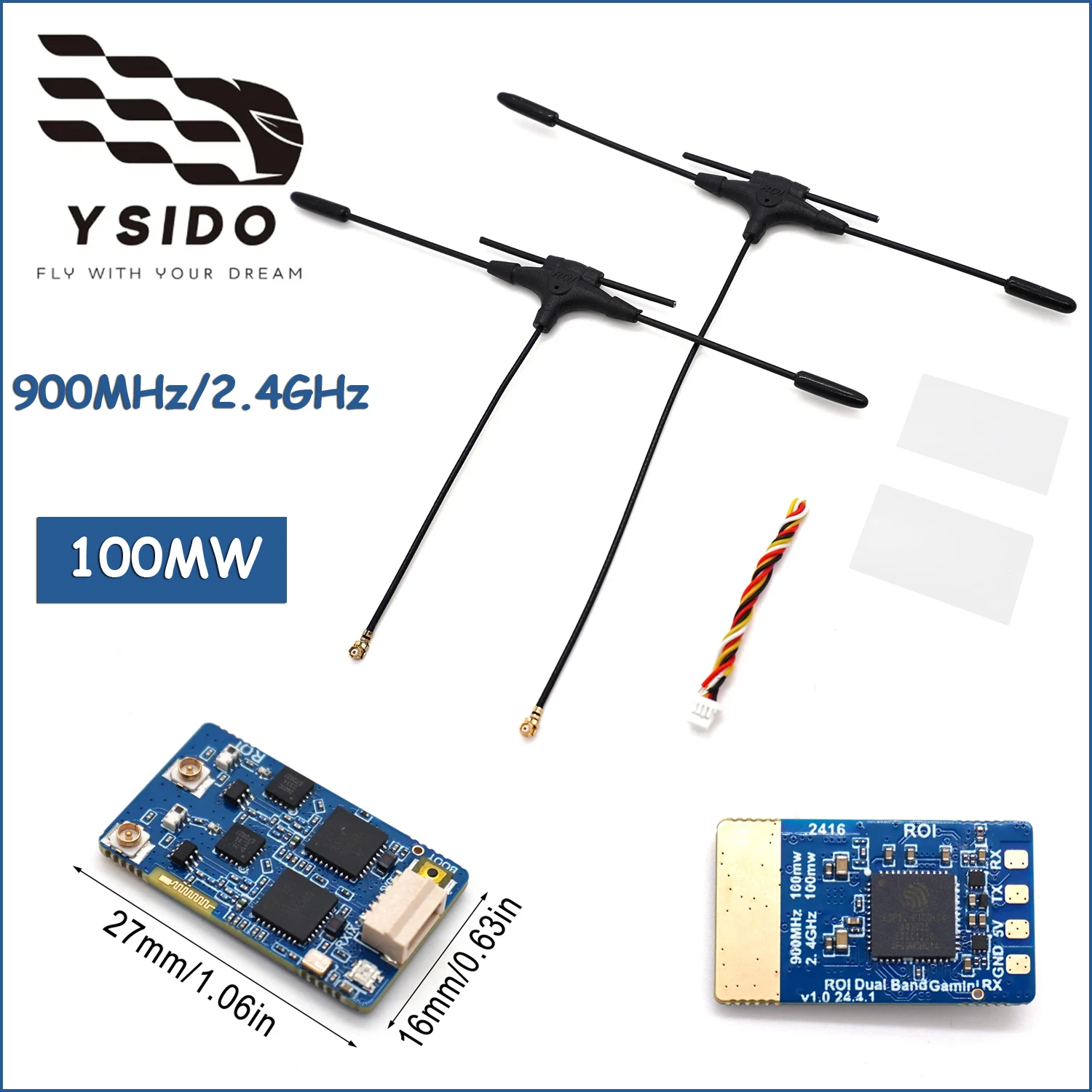 

900 МГц 2,4 ГГц RC ELRS двухдиапазонный приемник Gemini ExpressLRS RX с антенной типа T для RC FPV Racing Дрон дальнего действия с фиксированным крылом