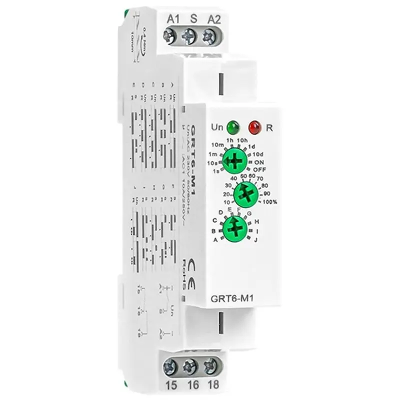 ABKO-GEYA GRT6-M1 Multifunction For Time-Relay 1SPDT Adjustable Power Timer Delay-OFF Relay Formachinery Industrial Equipment