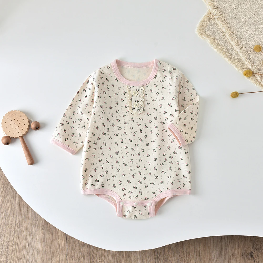 Baby Bodysuits and One-pieces 0-6M Baby Girls Clothes Autumn Bodysuit for Newborns Sweet Floral Infant One Piece