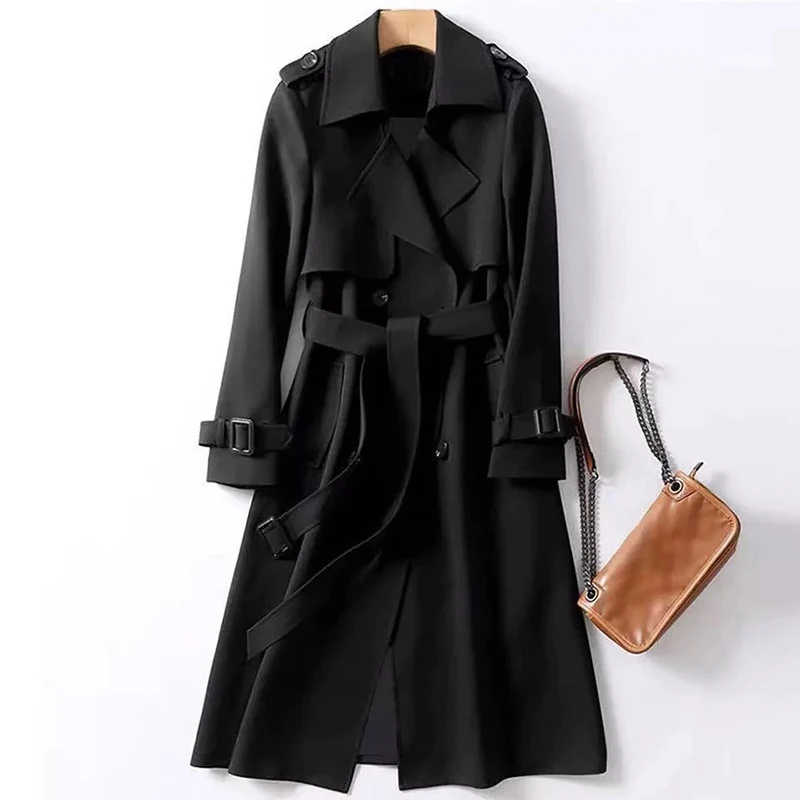 2023 Autumn outfits for women Korean Casual Thin Trench Coat Elegant Long Trench Overcoat Long Sleeve Windbreaker Female Trench