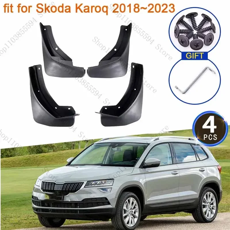 

for Skoda Karoq 2018 2019 2020 2021 2022 2023 Mud Flaps Mudguards Splash Guards Front Rear Wheels Fender Flare 4Pcs Accessories