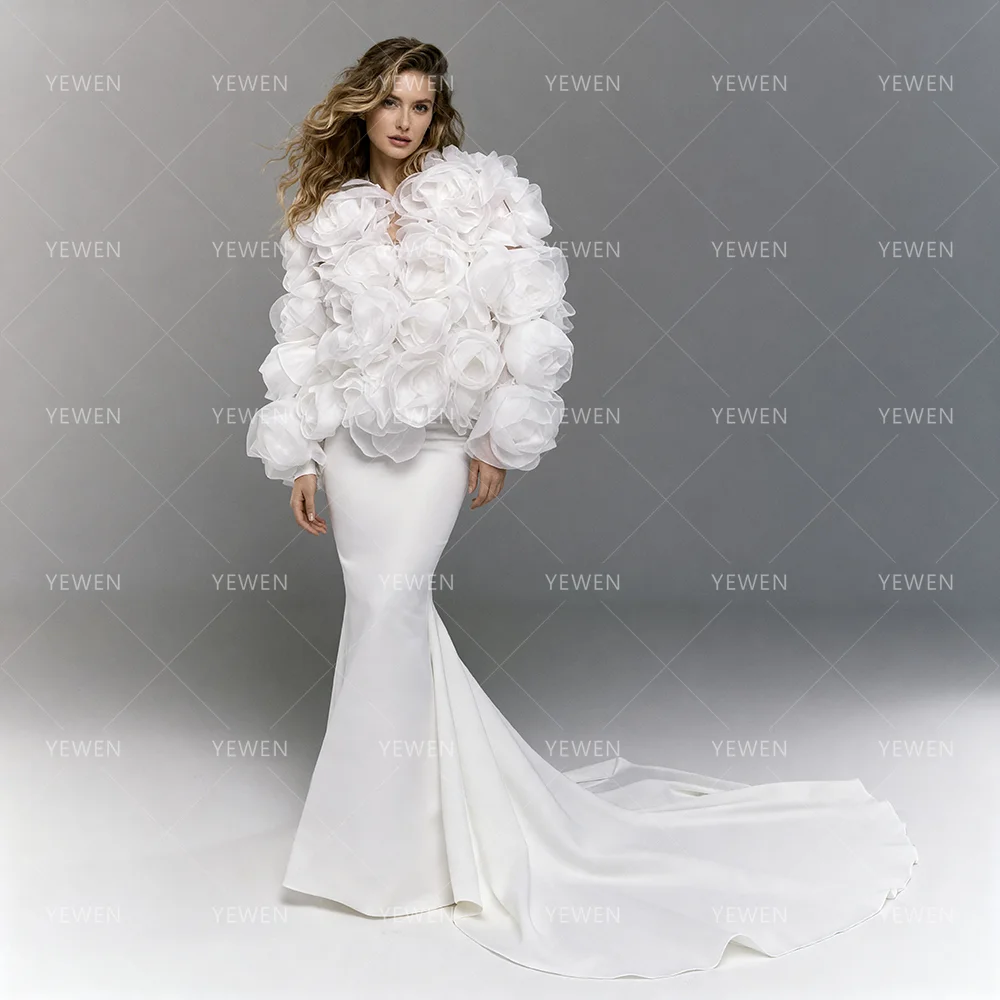 Floral Shawl Maternity Photoshoot Dress Pregnancy Photography Wrap Flower Cape Custom Colors Elegant Soft Tulle Cape YEWEN - view 2