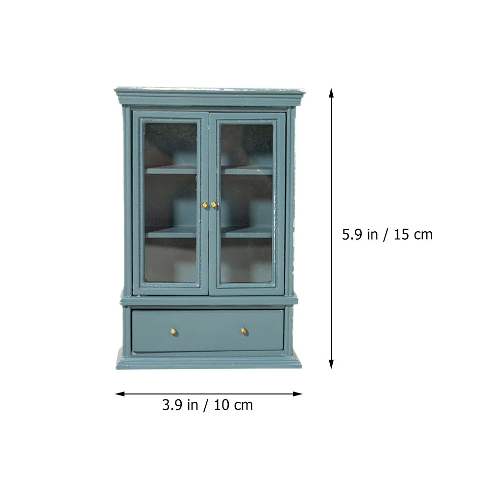 Glass Case Model Decor Mini House Adornment Layout Prop Miniature Bookcase Furniture Ornament Supplies Child