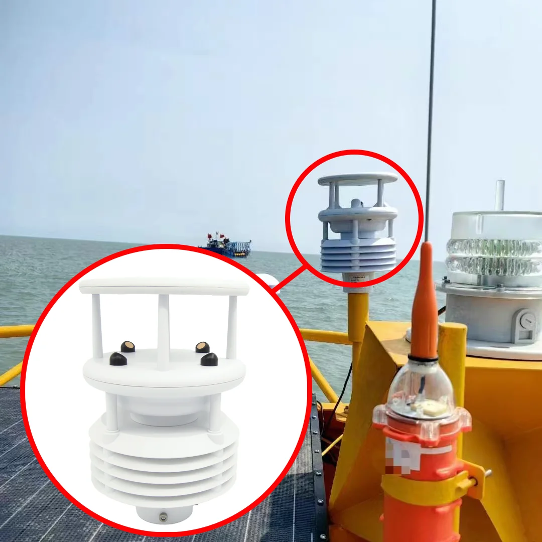 CE SDI12 5 In 1 Ultrasonic Wind Speed Wind Direction Air Temperature Humidity Pressure Marine Weather Station