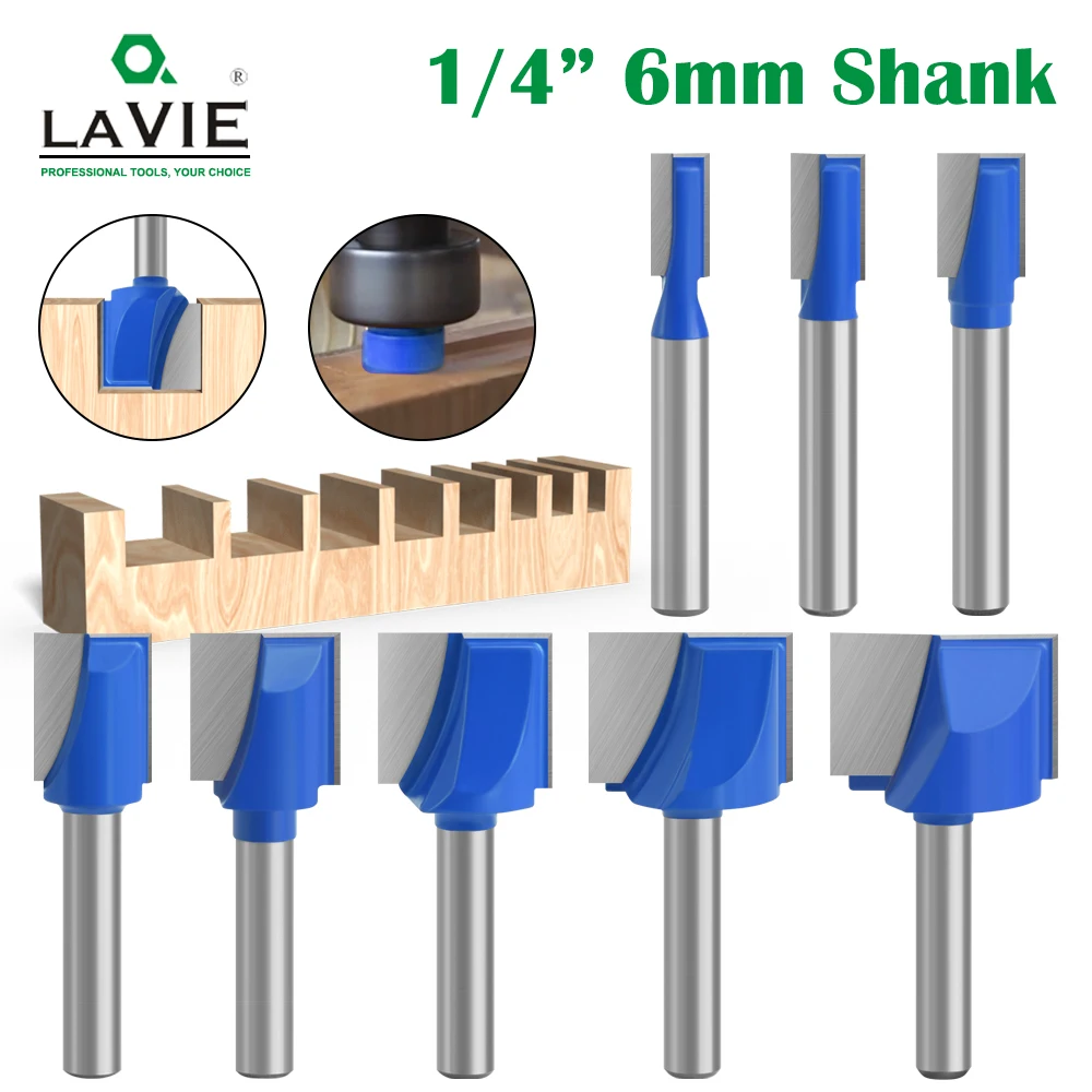 LAVIE 6mm Shank Wood Cleaning Bottom Bit Straight Router Bit Clean Milling Cutter Woodworking Bits Power Machine MC06030