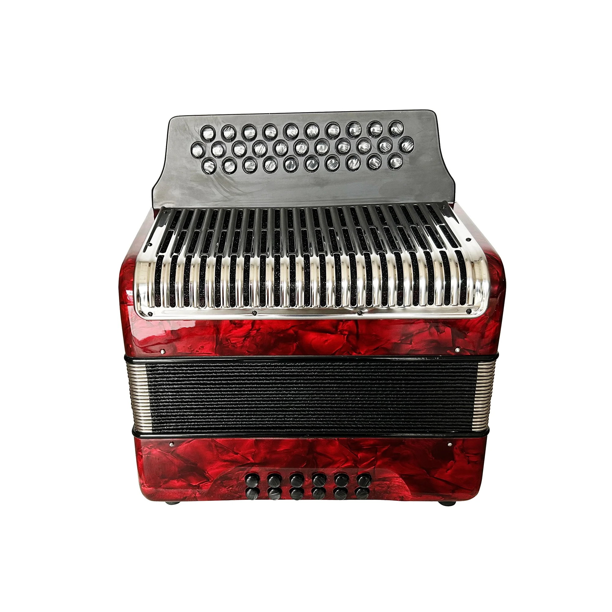 

Professional JB3112C Diatonic Accordion Instrument 31 Buttons with 12 Bass Red Button Acordeon