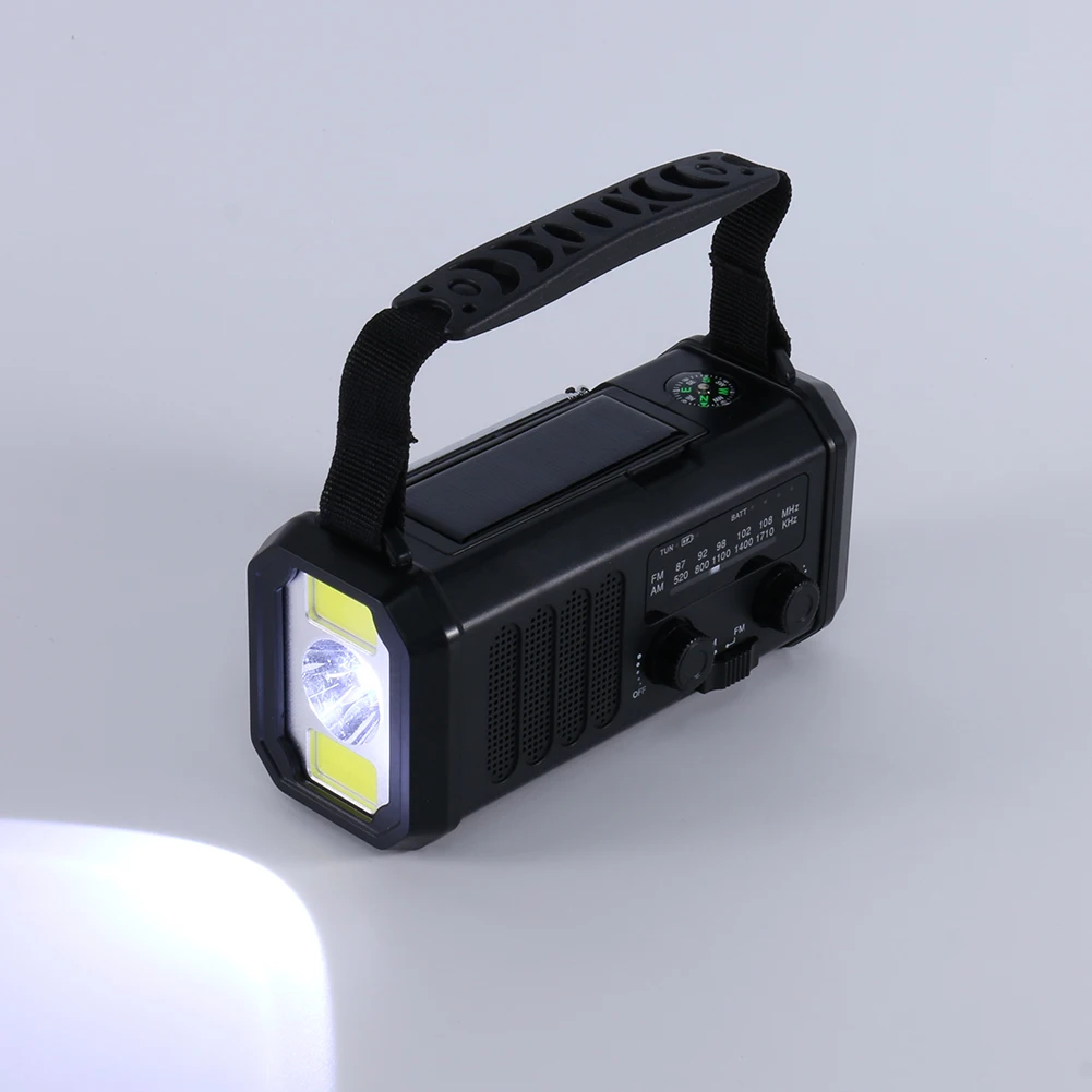 

Solar Powered AM FM Weather Radio with LED Flashlight Type-C Charging Radio Receiver Multifunctional Reading Lamp for Cell Phone