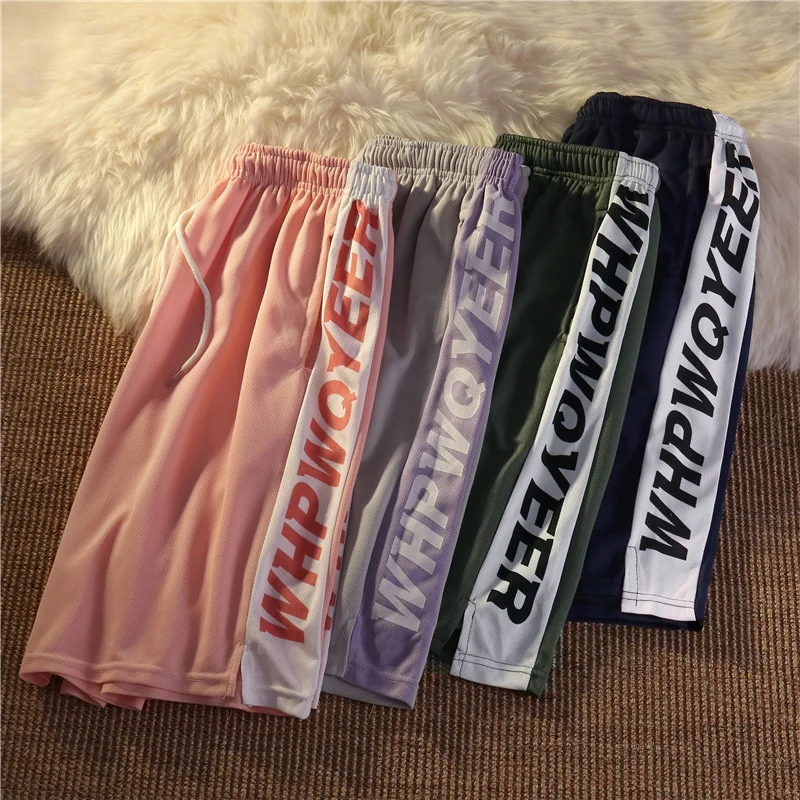 

Ледяной шелк, свободный крой, мужские летние повседневные пляжные брюки Thin Me Five-Quarter, молодежные брюки для активного отдыха, прямые брюки