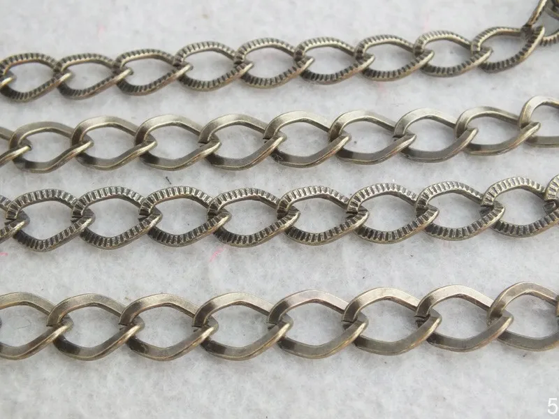 100M /   9*12mm DIY  Antique Bronze  Metal Chain For Neckace Findings