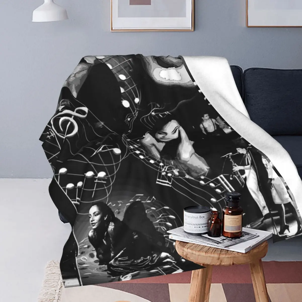 S-Sade Adu Collage Blankets Fleece Lightweight Thin Throw Blanket for Car Sofa Couch Bedspread