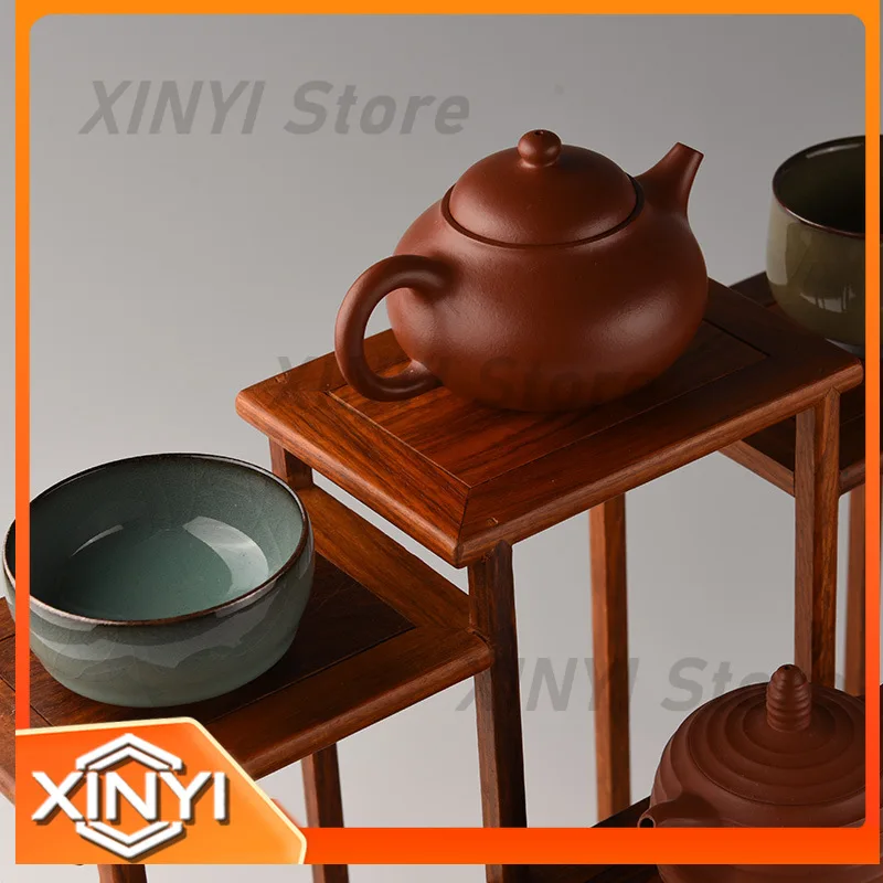 Huanghuali Bogu Rack for Small Solid Wood Zisha Pot Display Rack Tea Set Shelf Storage Cup Holder for Tea Cup Organizer