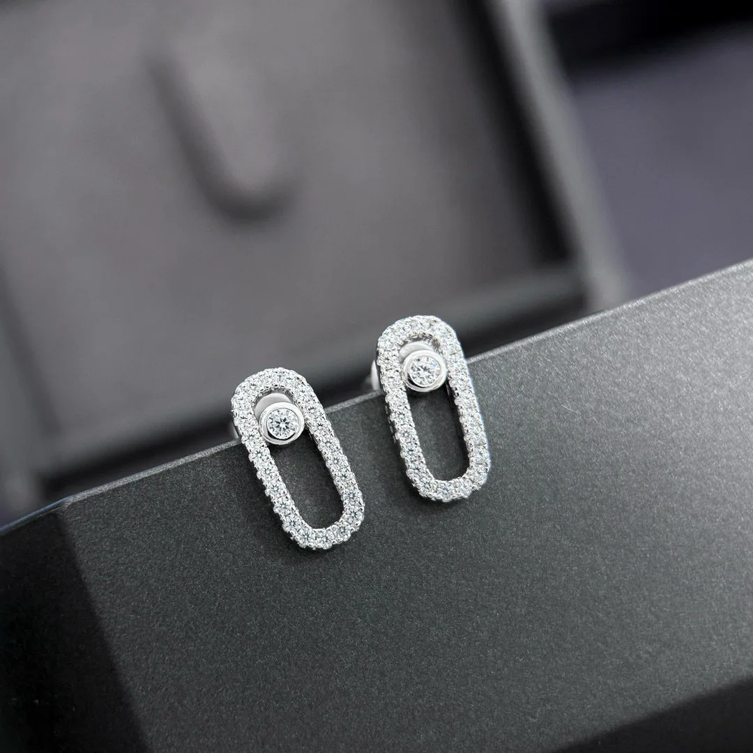 

Овальные серьги-гвоздики из стерлингового серебра 925 пробы с цирконием для женщин, ювелирные изделия