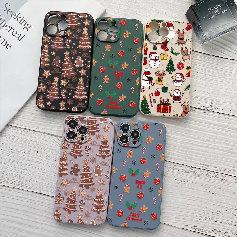 

Merry Christmas Trees Bell Phone Case For iPhone 17 16 15 14 13 12 11 Pro Max Cases For iPhone 17 Air 16 Plus 16E XS Back Cover