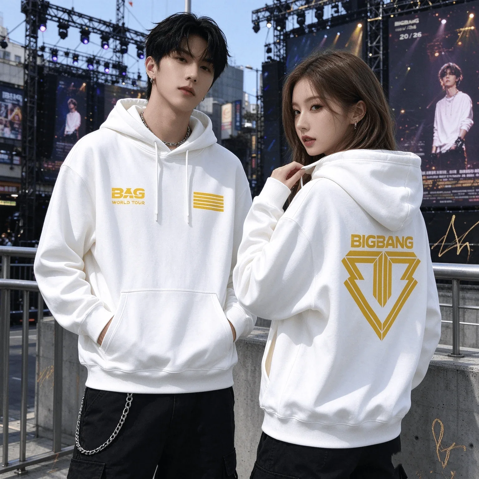 Kpop Big Bang 20th Anniversary World Concert Tour Hoodies for Women Fans' Peripheral Gifts Oversized Y2K Couple Sweatshirts