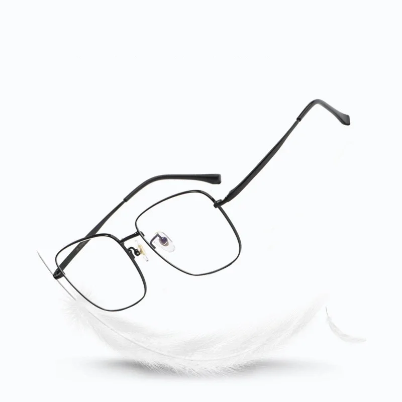 KIZN التيتانيوم النقي الضوء الأزرق حجب النساء خفيفة للغاية كبيرة الوجه مربع النظارات الطبية البصرية الإطار الرجال T3501