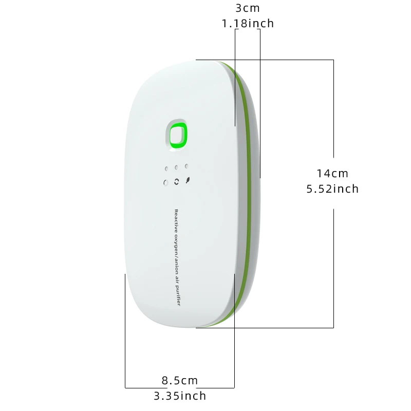 Ozone & Anion Air Purifier 2 in 1 Plug in, Compact Size, Purifying Air Eliminate Odor For Pet Room Toilet Kitchen US Plug