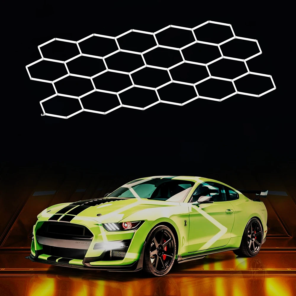 

ZK30 110V-240 Honeycomb Hexagon Ceiling Lamp Car Lighting for Garage Hexagon Led Light for Auto Detailing Wash Beauty Station