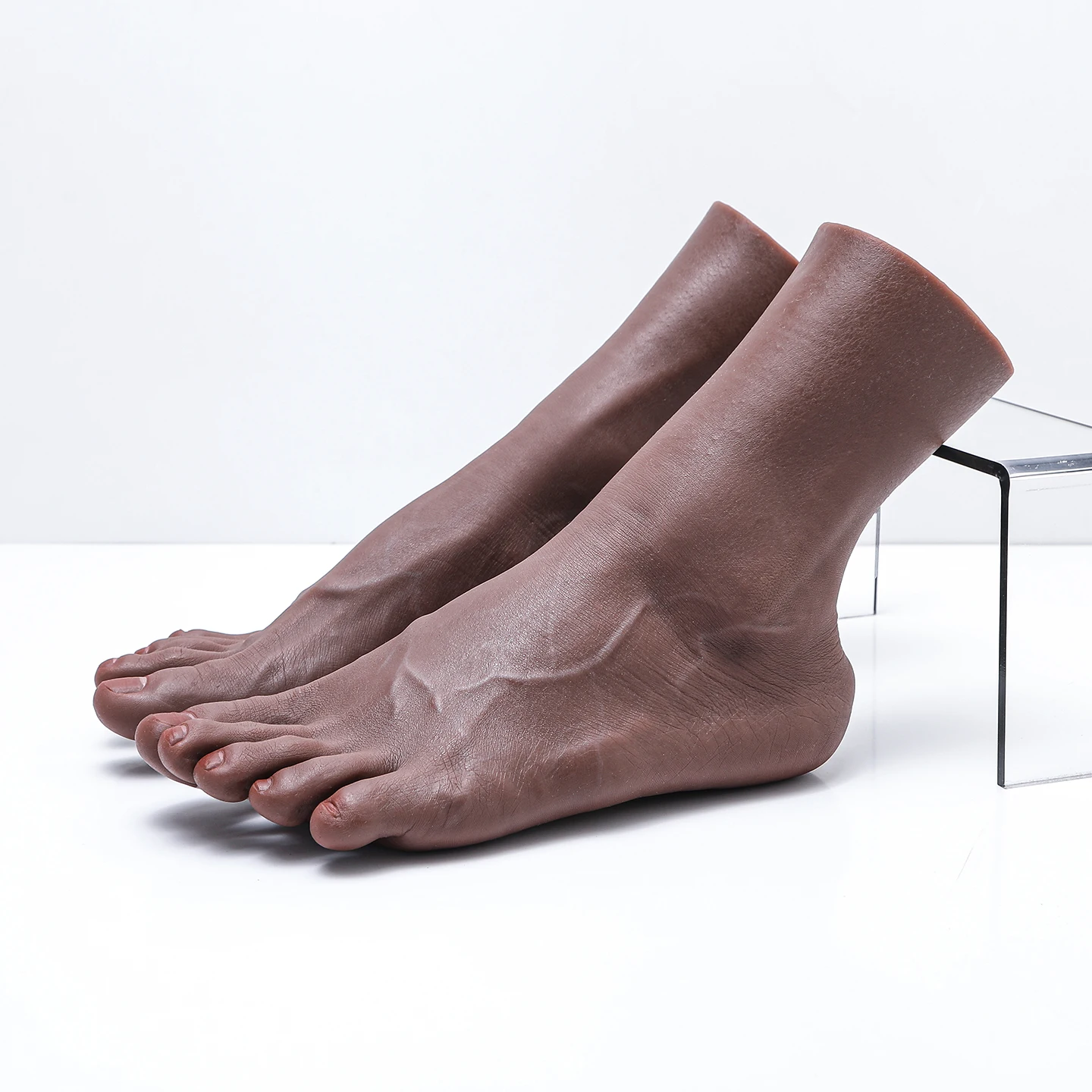 

Silicone male foot model with artificial nails for fetish foot massage shoes and socks display tattoo collection ZH4401-C6
