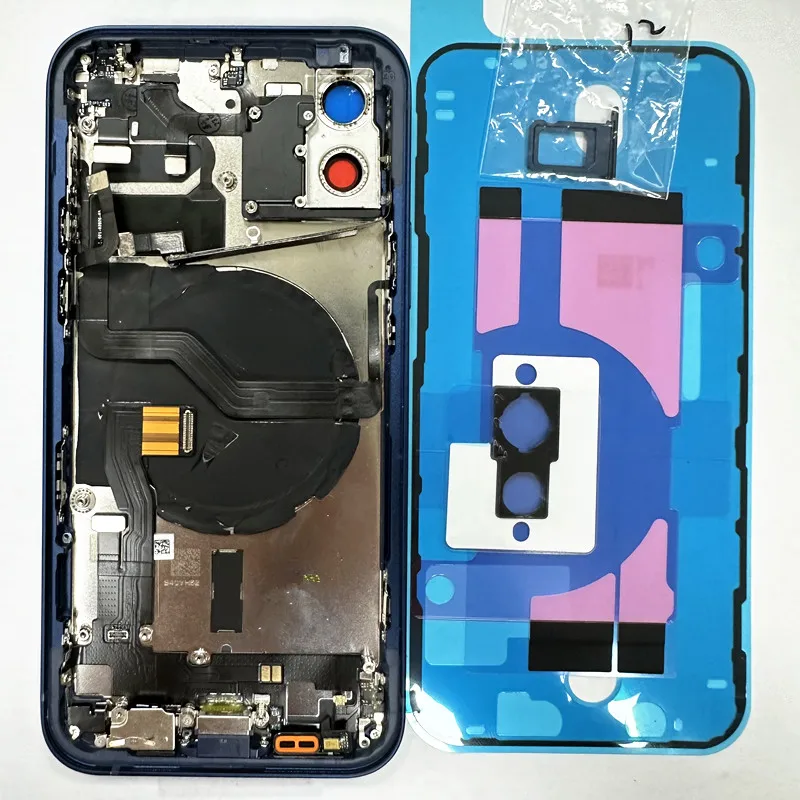 Back Rear Housing Battery Door with Charging Port Power Volume High Quality Flex Cable for iPhone 12 Replacement Parts