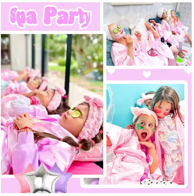 6-15Pcs Multicolors Spa Robes for Girls Spa Birthday Kimono for Girls Soft Silk Satin Slumber Sleepover Pyjama Party Supplies image 3