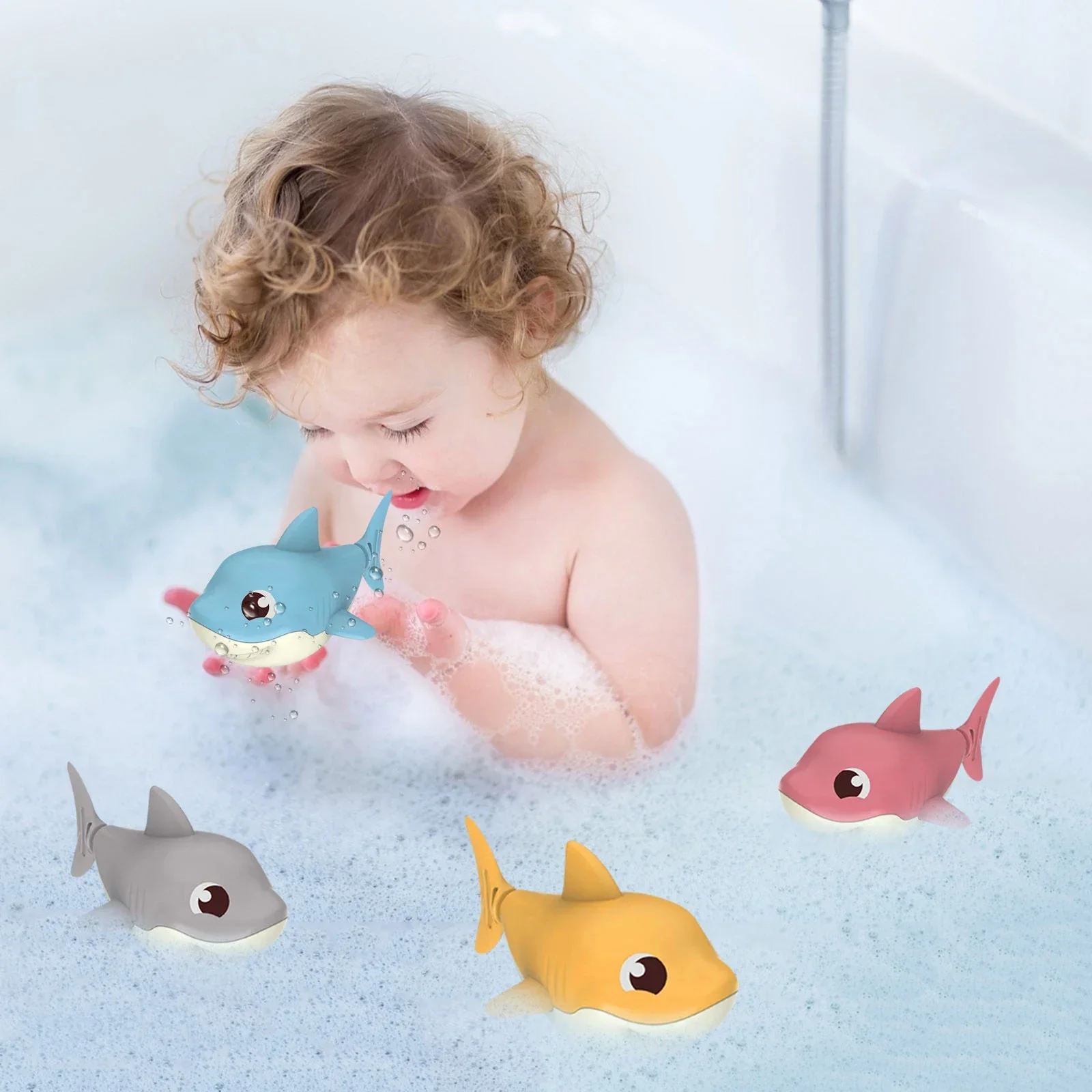 1PC Toddler Baby Bath Toy Cute Cartoon nuoto coccodrillo Clockwork Wagging Tail dispositivo rotante Beach Baby Bath Tub Wind Up Toy