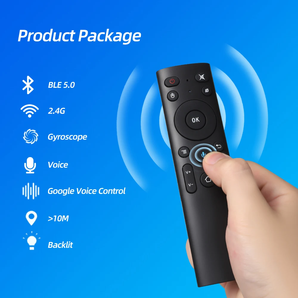 2.4G Air Mouse Wireless Remote Control 3 Gyro Voice Remote Control Motion Sensing IR Learning Remote for Android TV Box Mini PC