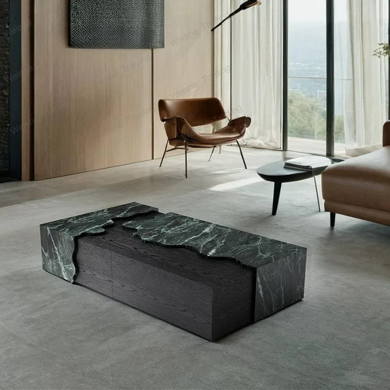 

Кофейный стол из натурального мрамора, минималистичный, для гостиной, креативный, роскошный, каменный.