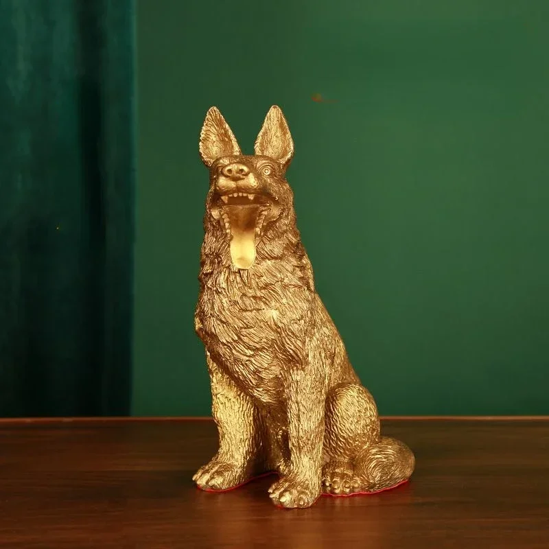 Copper Animal Dog Zodiac Sitting Wolf Dog Guarding The Door Living Room Gift