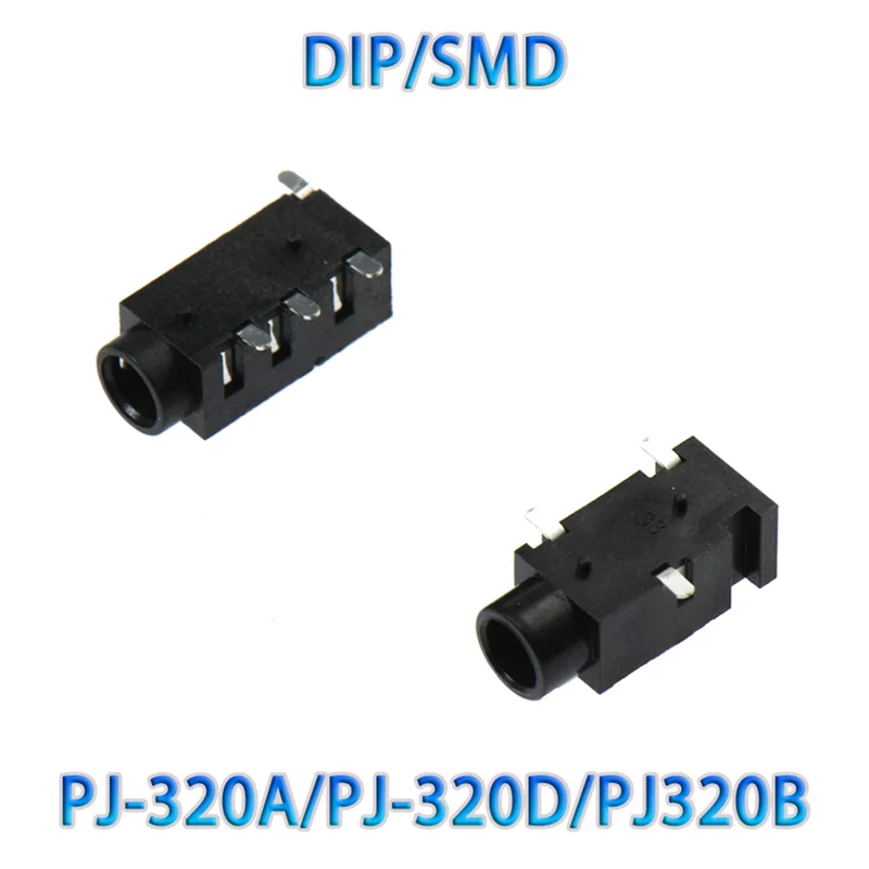 AB45 100 Stück 3,5 mm Kopfhörer-Audio-Buchse 3/4 Pins Audio-Schnittstelle DIP/SMD