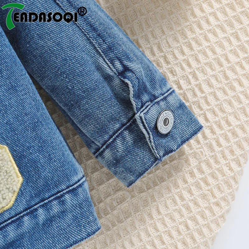 0-18M Toddler Infant Children Fashion Clothes Spring Autumn Baby Denim Jacket Casual Back Letter Embroidery Outerwear Kids Coat