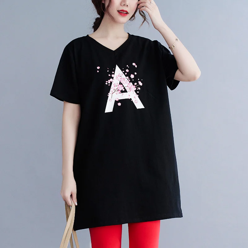 

2024 New Printed Women T-shirt Summer Fashion Short-sleeved Casual Tees Harajuku Oversized T Shirt O-neck Femme Woman Top Q307