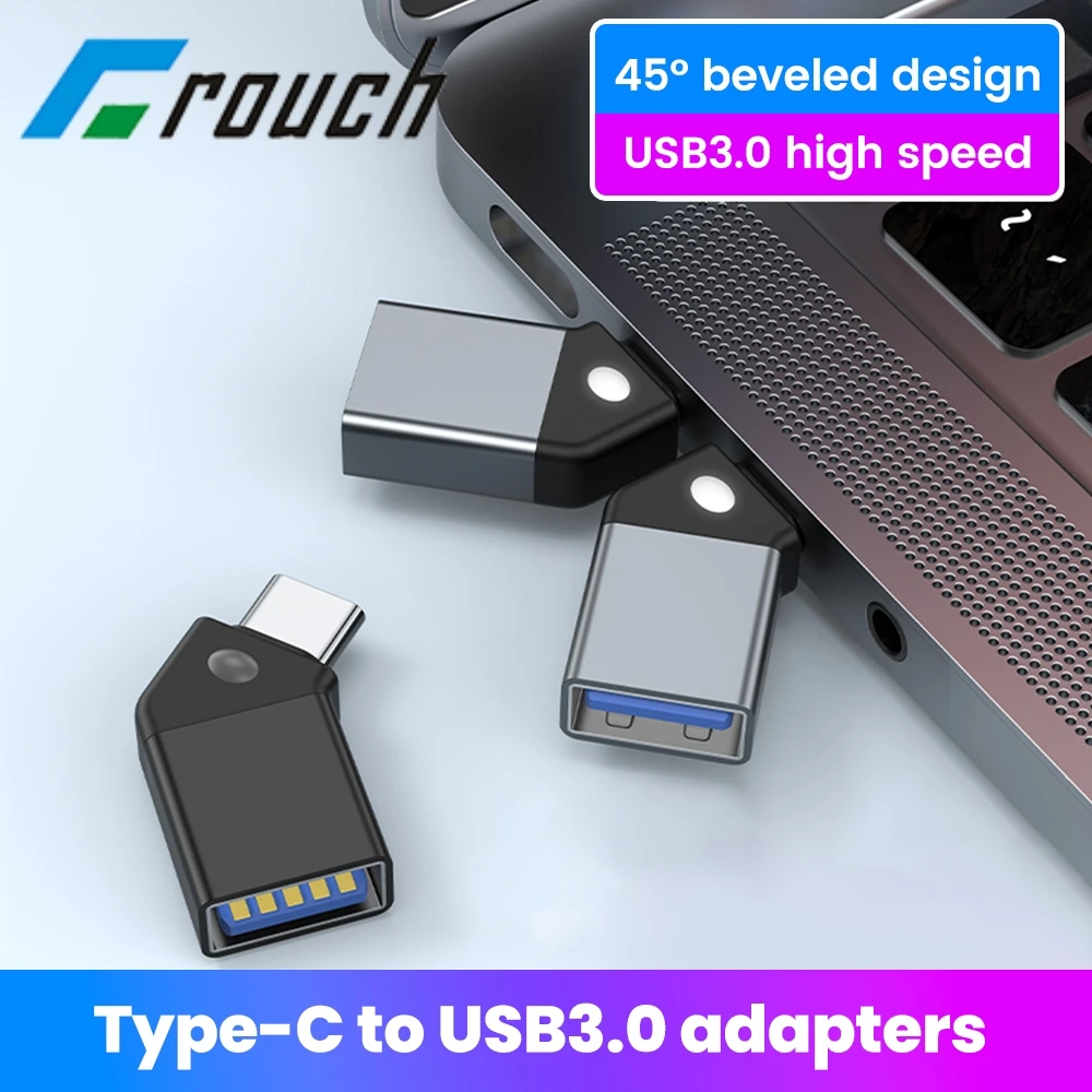 

Type C To USB 3.0 Adapter 45 Open Angle USB Female To Type C Male Converter For Phone Laptop Card Reader U Disk Data Transfer